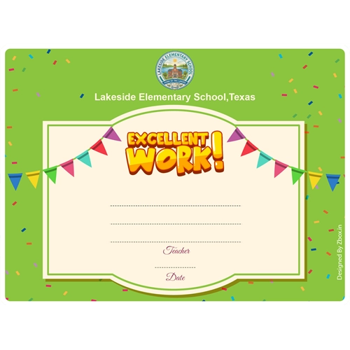 Excellent Work Classroom Award Certificate